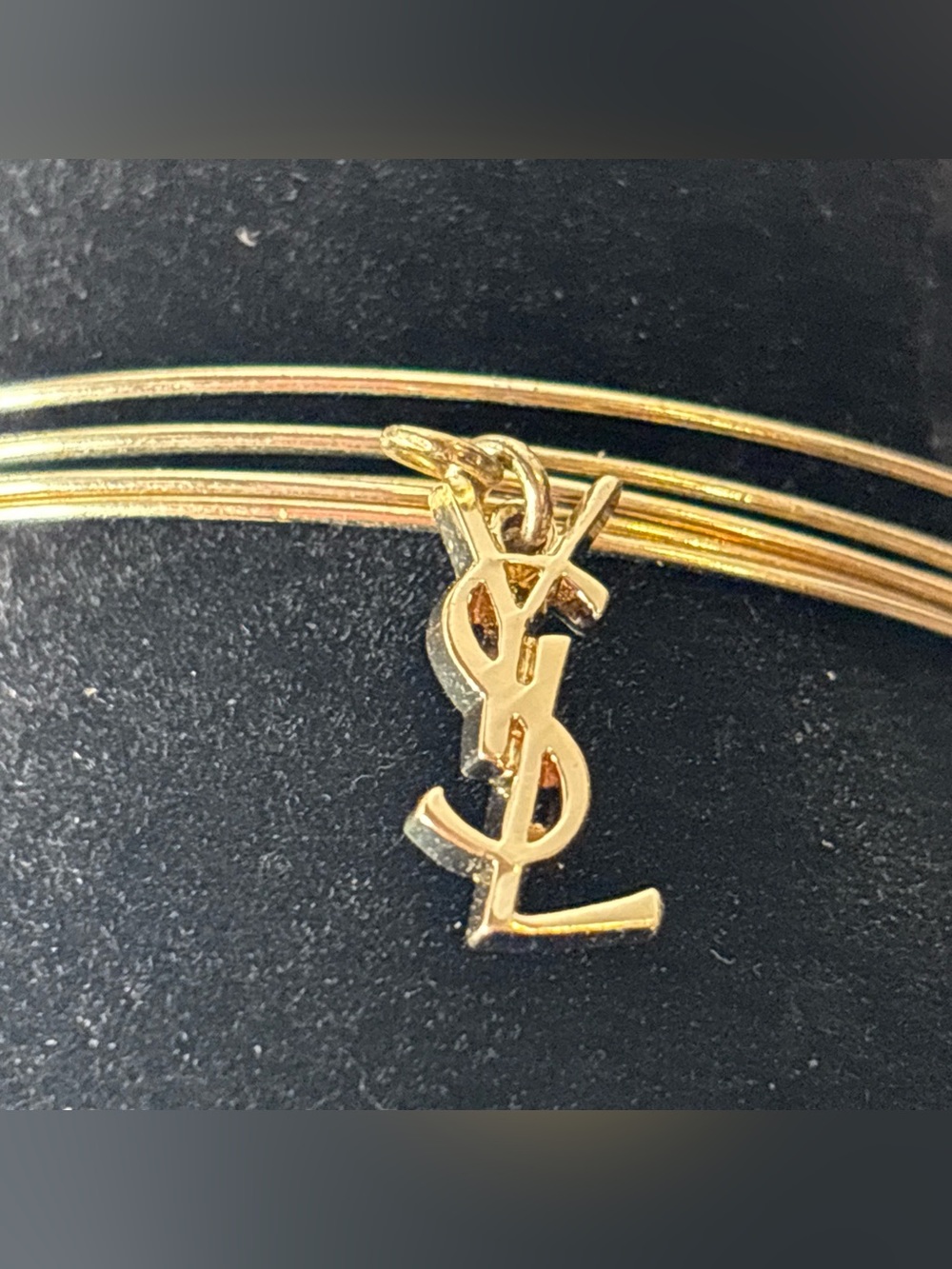 Vintage YSL Charm Coil Bracelet Gold Tone Paris 1980's Saint Laurent EUC - Picture 3 of 4